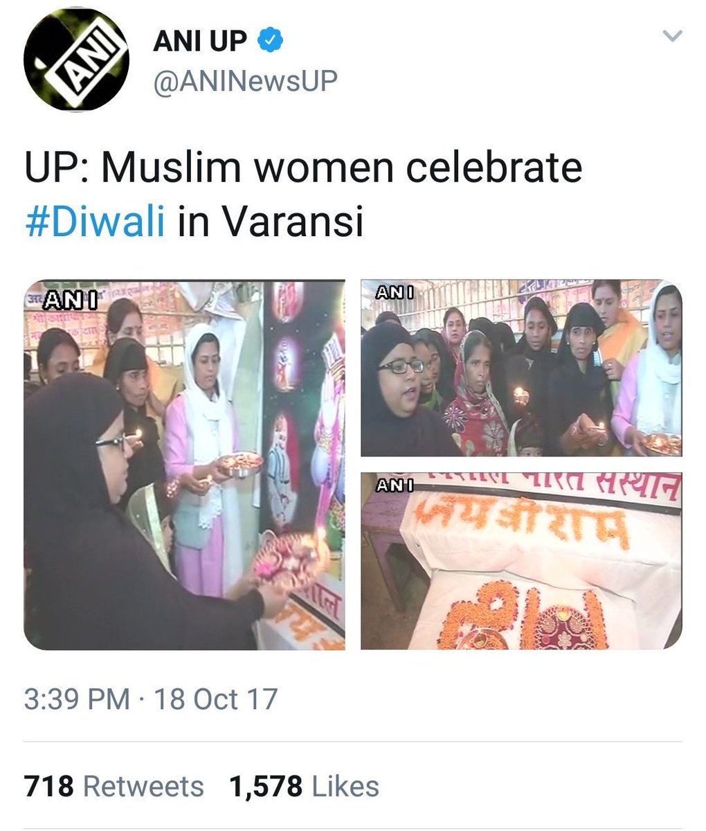 Coincidentally, the same women also surface during Diwali as “Muslim women celebrating Diwali” 3/n