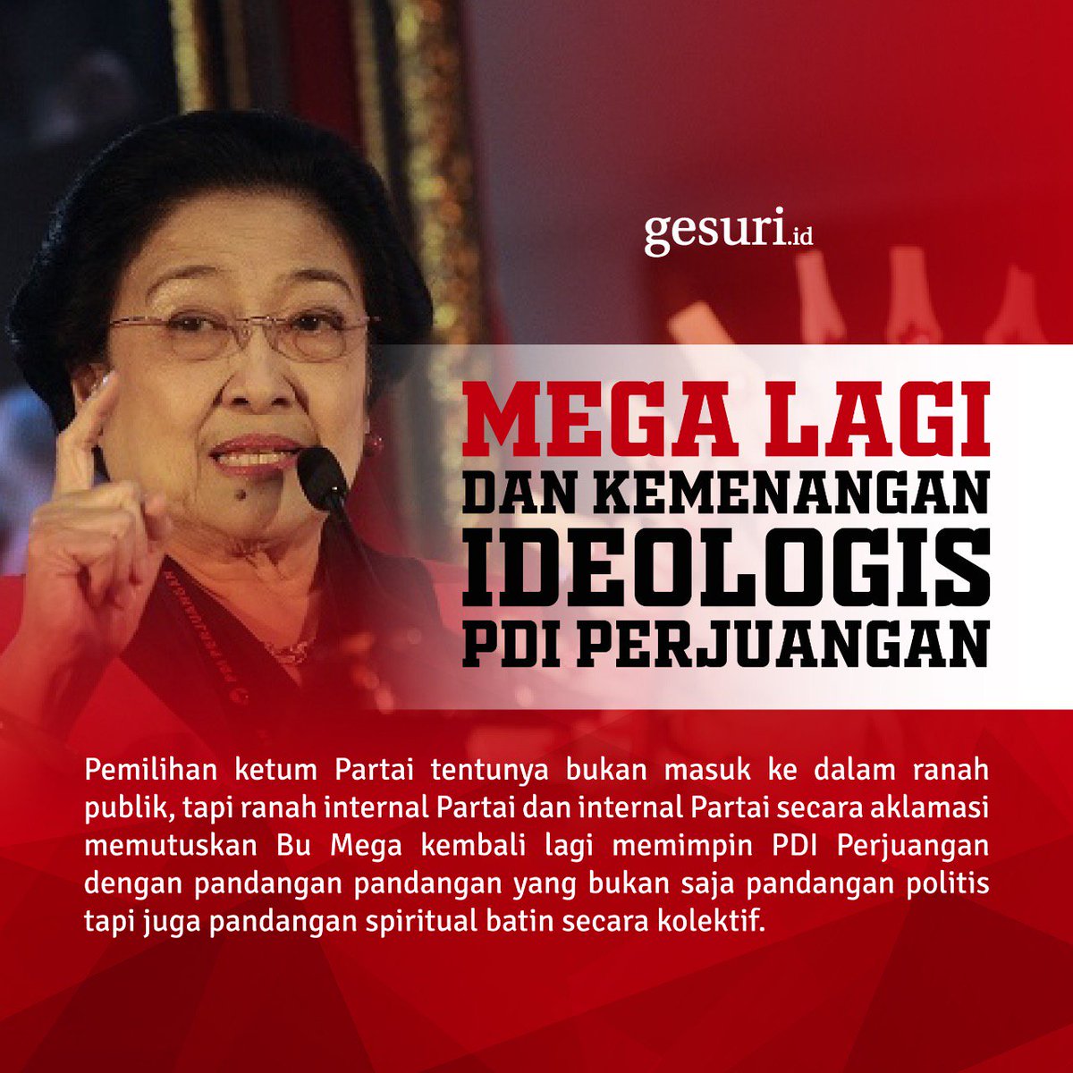 GesuriID's tweet photo. Kongres V PDI Perjuangan ini menangkap situasi batin para utusan-utusan cabang Partai untuk aklamasi memilih kembali Ibu Megawati Soekarnoputri.
#TetapMega
#PDIPerjuangan
#KongresVPDIPerjuangan https://t.co/BDSDXimUdX