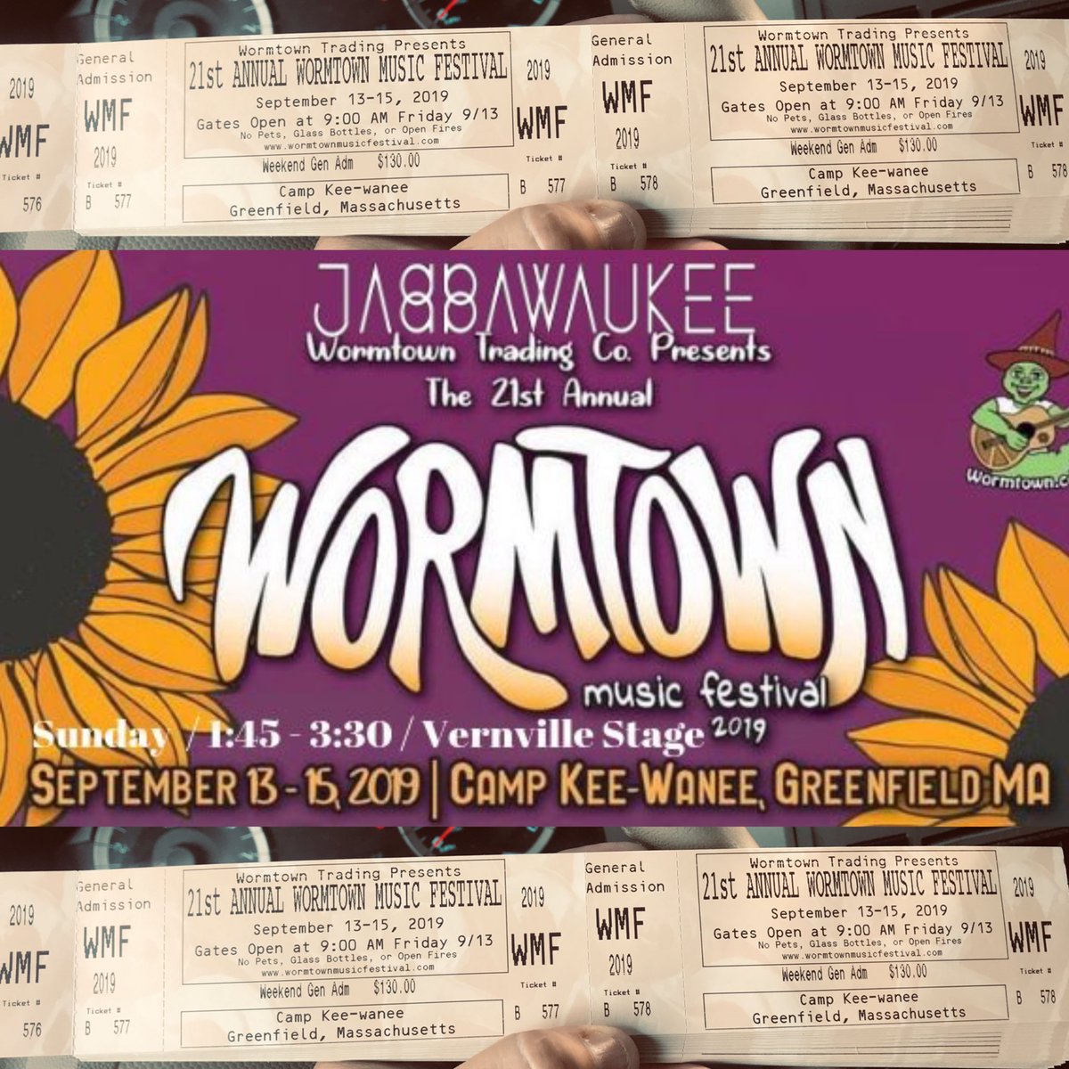 Jabbawaukeeband's tweet photo. Wormtown Tickets for sale! Hit us up for great pricing! https://t.co/beCXvxDluZ