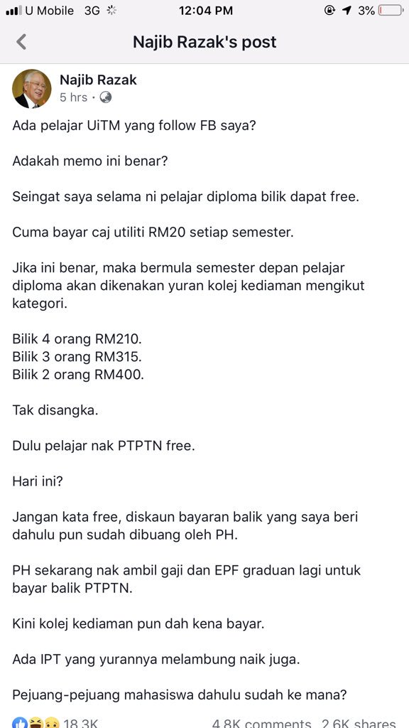 טוויטר Dfans בטוויטר Berhubung Isu Pengenalan Yuran Kolej Bagi Pelajar Diploma Uitm Bermula Semester Hadapan Saya Dimaklumkan Juga Bahawa Pelajar Perlu Membayar Yuran Kolej Terlebih Dahulu Sebelum Dapat Memasuki Bilik Untuk