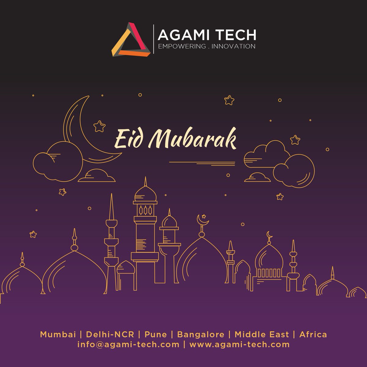 techagami's tweet photo. #EidMubarak to all of you from the #AgamiTech family

#HappyEid #eid2019 #EidAdhaMubarak https://t.co/Kw4iZL7MSK