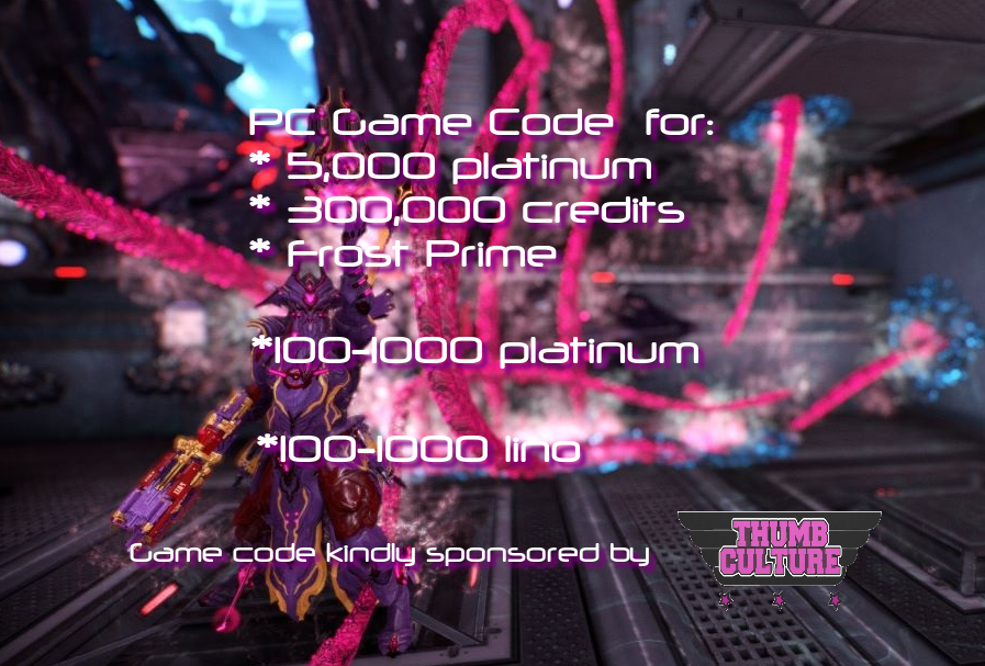 Nerruze's tweet photo. So tomoz, I will have been a @PlayWarframe addict for an entire year.

I owe the community everything and its time to give back.

I have a code for FROST prime, 5,000 platinum and 300k credits (PC). Very kindly sponsored by @thumb_culture 

Enter here: https://t.co/lpgZ5ZDiR5 https://t.co/MobU57jp9h