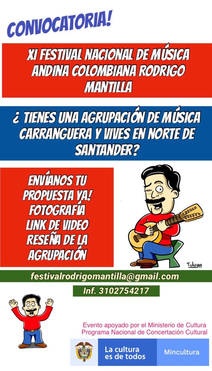 Convocatoria del Rodrigo Mantilla para Norte de Santander <a href="/mincultura/">MinCultura Colombia</a> <a href="/seculturanorte/">Secret. de Cultura NDS</a>