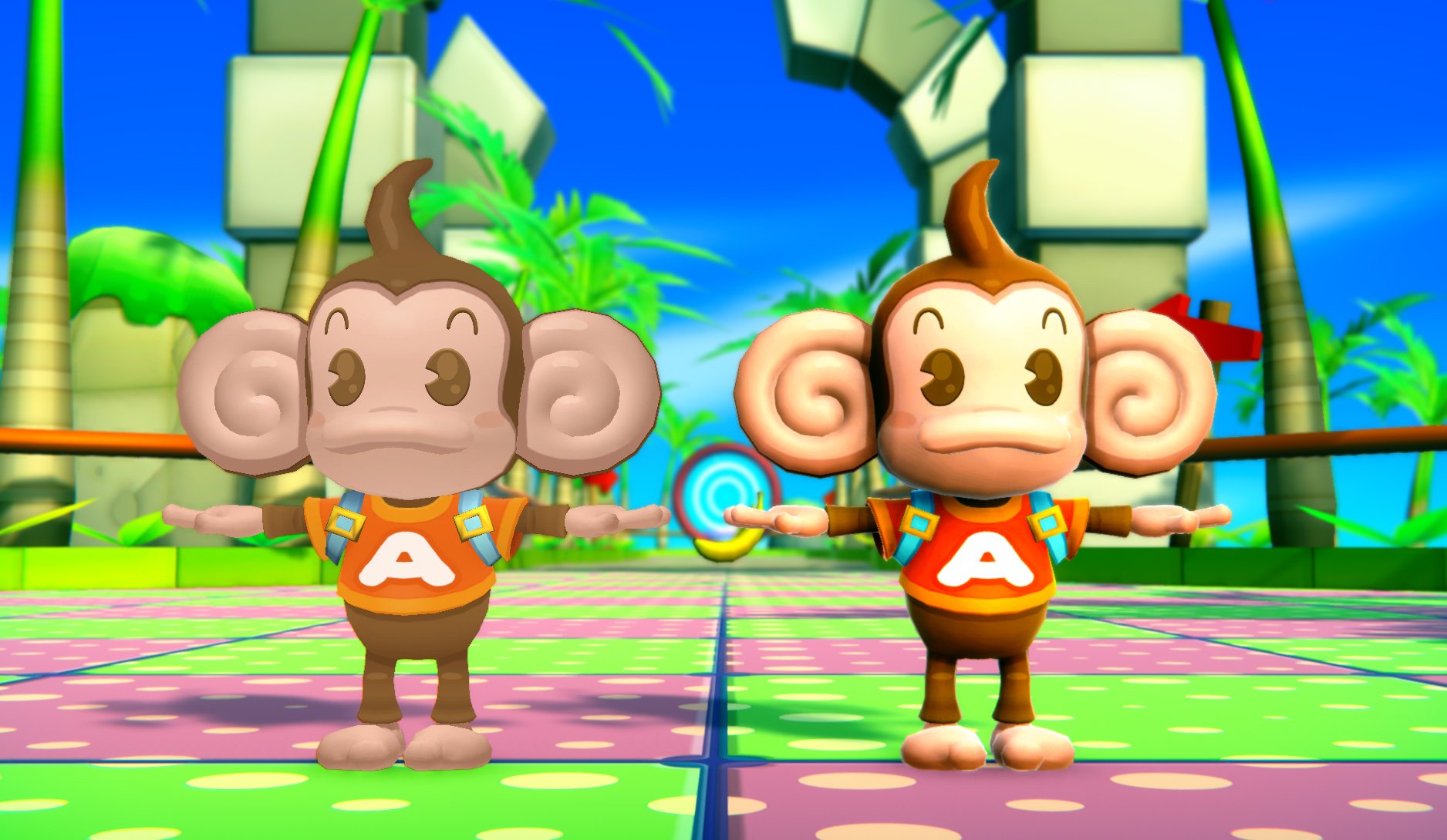 スーパーモンキーボール公式／Super Monkey Ball Official JP on Twitter: &quot;We share secret  design stories! &quot;In this work, the character texture, lighting, and grading  are upgraded to the modern look. Texture size has also been