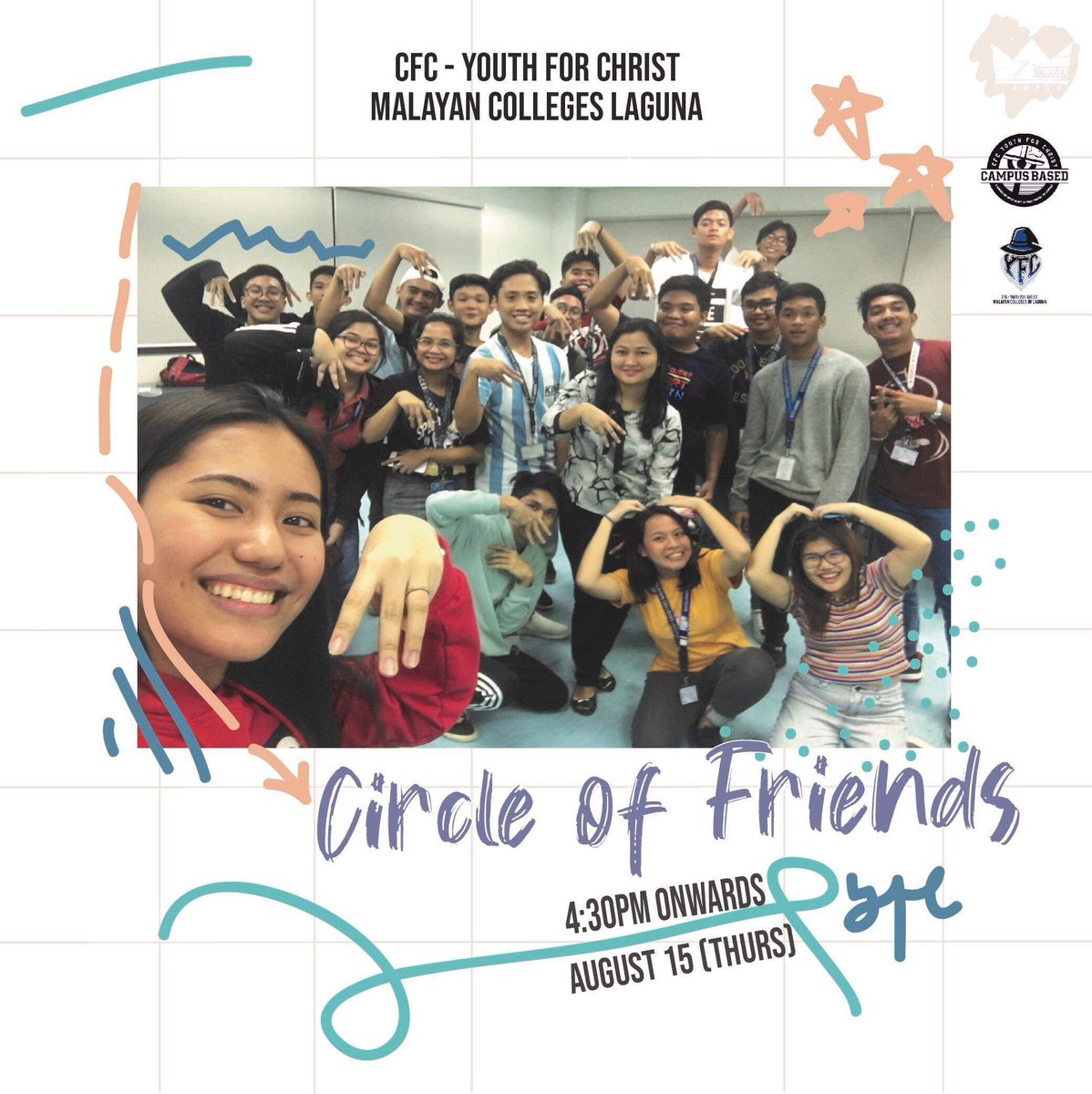 cfcyfc_mcl's tweet photo. We’ll be having our first ever GENERAL ASSEMBLY this coming Thursday, August 15. Gear up, bring your friends, and see you there! 👀 Another chance to make new friends, brothers and sisters! 👋🏼

Venue to be announced, so stay tuned! 🔊

#OneYFCMCL
#ConquerCampus https://t.co/zDgnq7vvHj