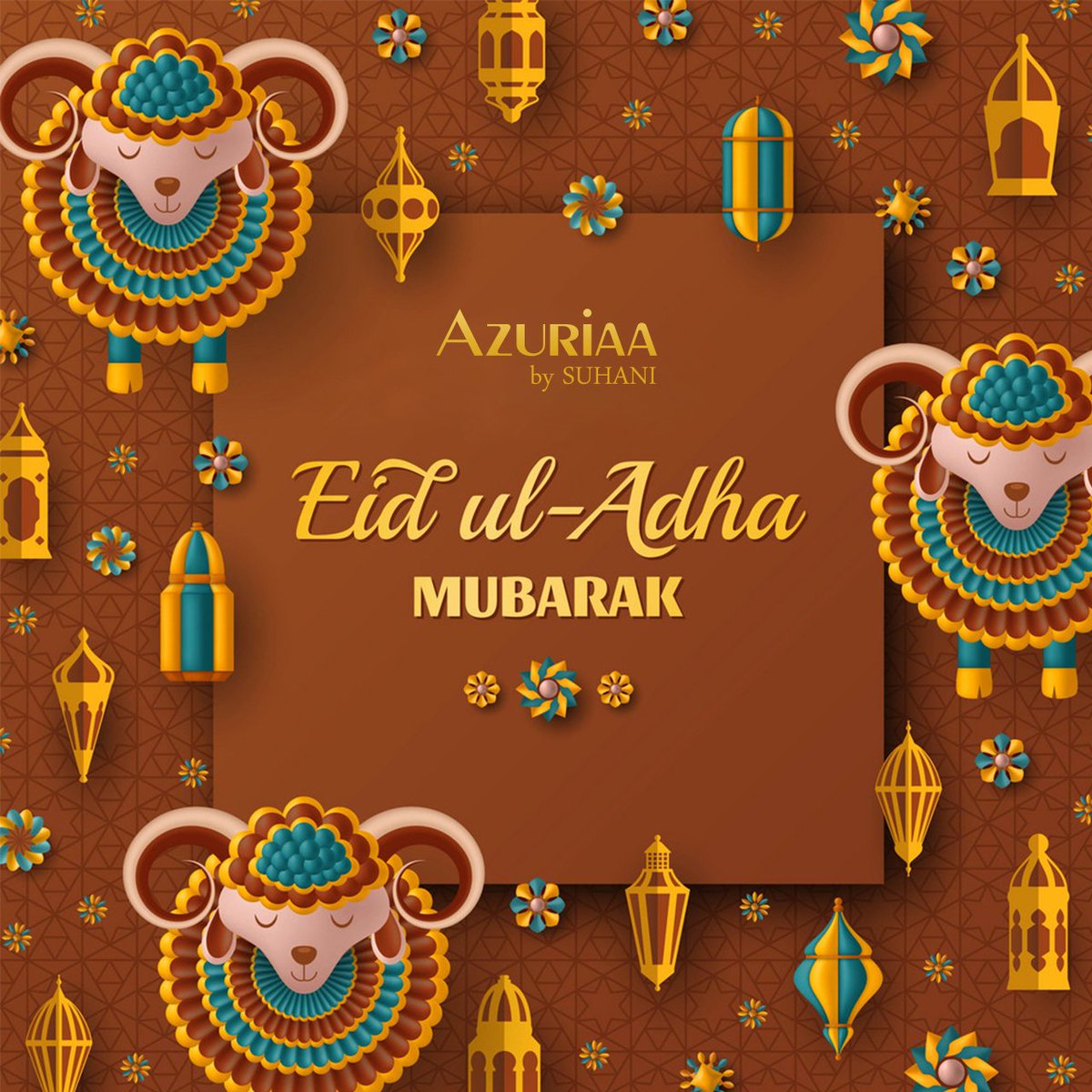 AzuriaaBySuhani's tweet photo. The @AzuriaaBySuhani Team wishes #EidAdhaMubarak to everyone celebrating this auspicious festival around the world. May your lives be filled with peace and happiness in abundance. #EidMubarak ๐
#Azuriaa #AzuriaaJewellery #Shopwithazuriaa https://t.co/yjZ9G8uZXg