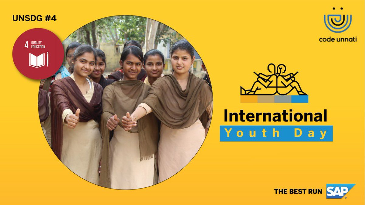Code_unnati's tweet image. #TransformingEducation with #CodeUnnati through inclusive opportunities for learning &amp;amp; skills development for the Youth. Our programs align with #UNSDG4 &amp;amp; enable access to quality education in underserved communities. #InternationalYouthDay #sap4good