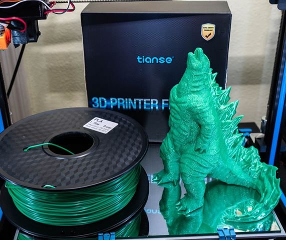 tianseoffice's tweet photo. #tianse #tianse3d #3dprinting #3dfilament #stampa3d #impression3d #3ddrucker #godzilla #cults3d #greenpla Awesome Godzilla printed by Makoto Schoppert using tianse Green & Green C PLA. Great model from @Cults3D.😍https://t.co/O2UwgxQhiO (Look at our New Filament Packaging Box😎) https://t.co/W8YWCvtrL7