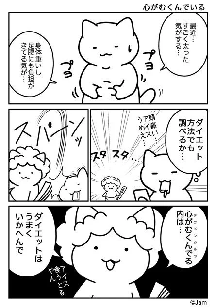 最近太ってきたので、自分に厳しくする為にたまに描こうかと。
＃ダイエット　#オカンねこダイエット部 