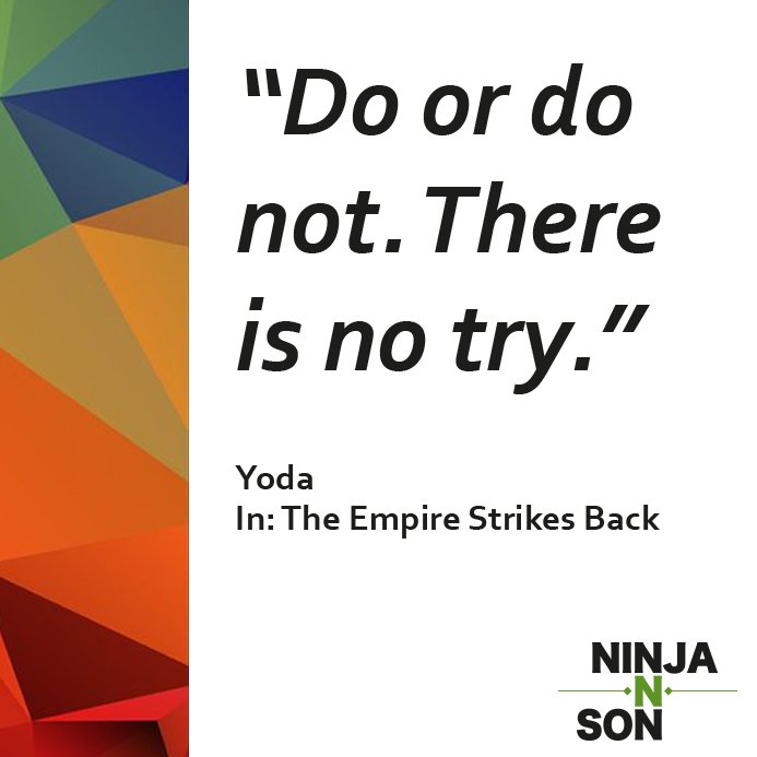We zijn er weer! Met een citaat van Yoda, die de dingen altijd terug weet te brengen tot de essentie.
#citaatvandeweek #inspiratie #ondernemerschap #zakelijkeghostwriters

ow.ly/UhWn50vv2Rg