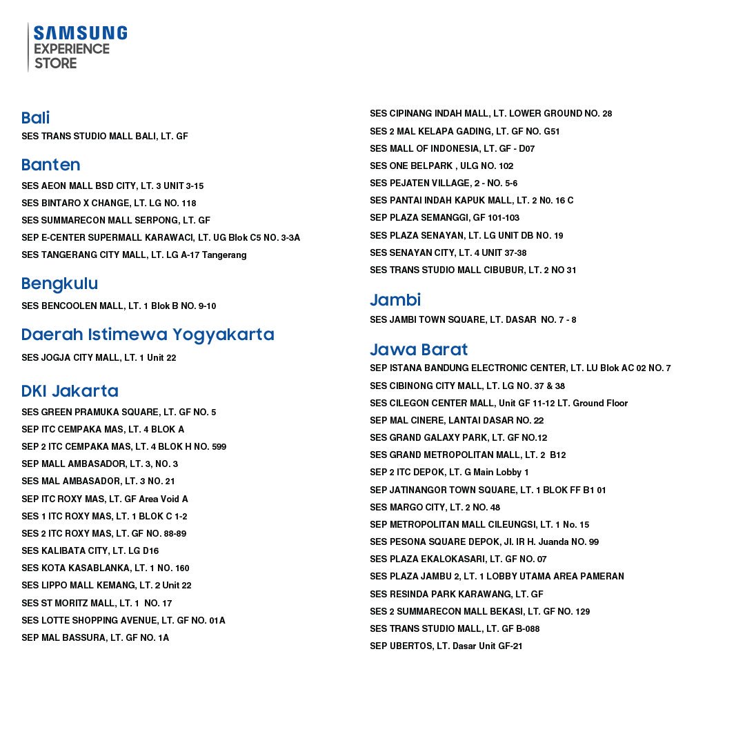SamsungByNASA's tweet photo. Dapatkan gratis Galaxy Buds, Samsung Smart TV*, exclusive Data Plan hingga 20GB/month, cashback Rp1.000.000 dengan cicilan 0% hingga 24 bulan serta dapatkan point e-reward hingga Rp150.000*! PRE - ORDER sekarang di Samsung Experience Store*!

Info lengkap: https://t.co/qGZMiPReSm https://t.co/89G4YnFJoF