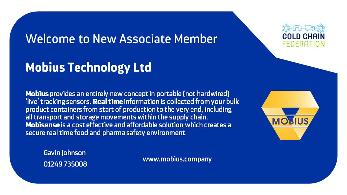 ColdChainFed's tweet photo. Cold Chain Federation Welcomes New Member @SenseMobi Looking forward to working with you! #coldchain #newbeginnings #transport https://t.co/g4fuiNJ50B