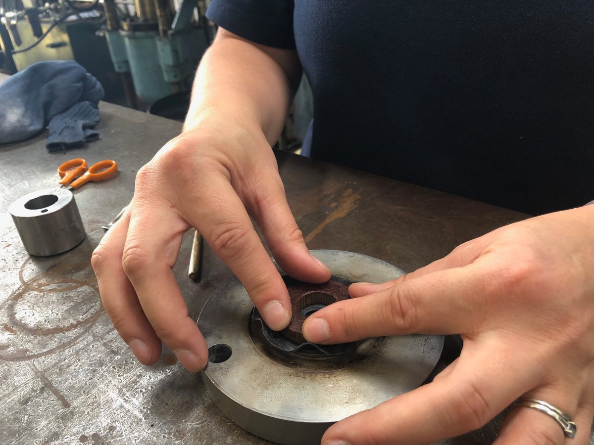 DklRubber's tweet photo. Over the last couple of days our production manager @GoughPetegough has been showing Nicci from the office how to make a specialist part. The part is all hand formed before being vulcanised in the press. #handformed #ukmanufacturing #passingtheknowledge #rubberindustry https://t.co/UQis90n5GA