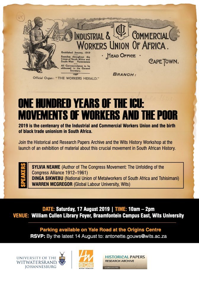 _cosatu's tweet photo. #WITSDebate this week: The origin of #ICU debated at #WITSUniversity @Journ_SA https://t.co/8Zp91tMi9W