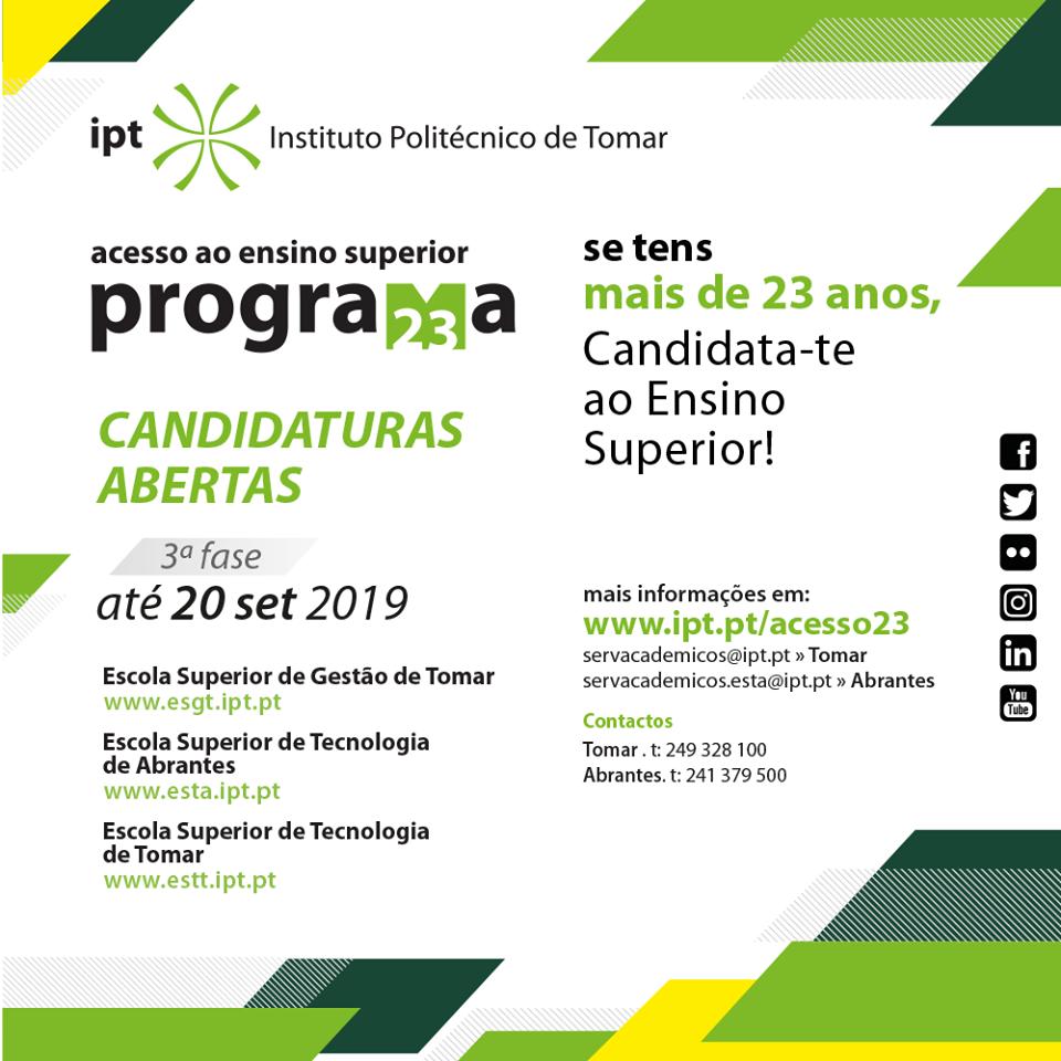 IPTomar's tweet photo. Até dia 20 de setembro ainda podes ingressar num dos Curso do Politécnico de Tomar através dos M23.
Constrói o teu Futuro!

#FormacaoIPT
#AquiNuncaEstasSozinho https://t.co/mbEtPRKci8