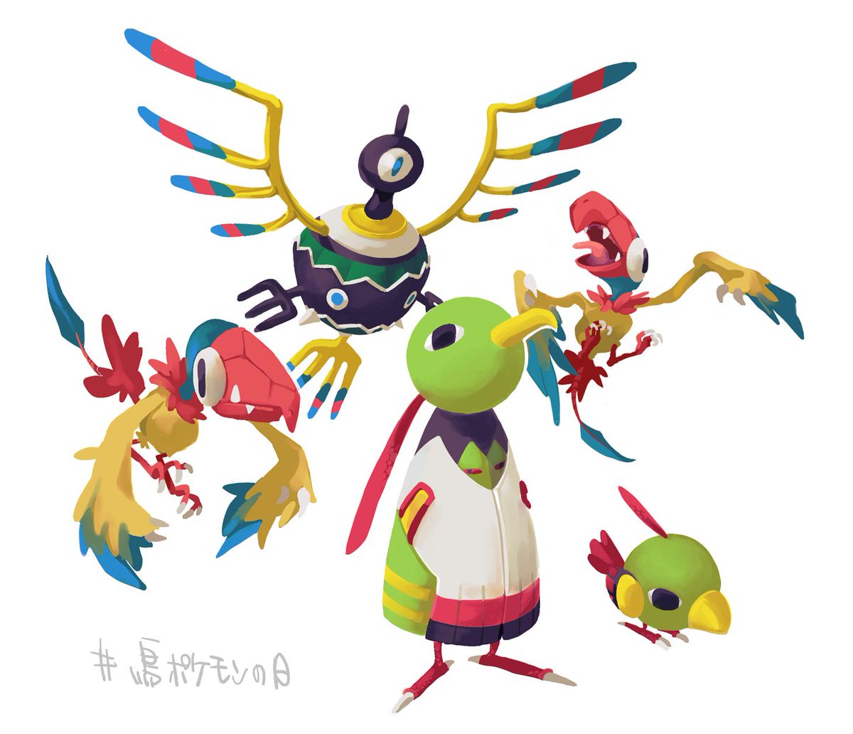 トリモモ 鳥ポケモンの日 民族的な感じの鳥が好き