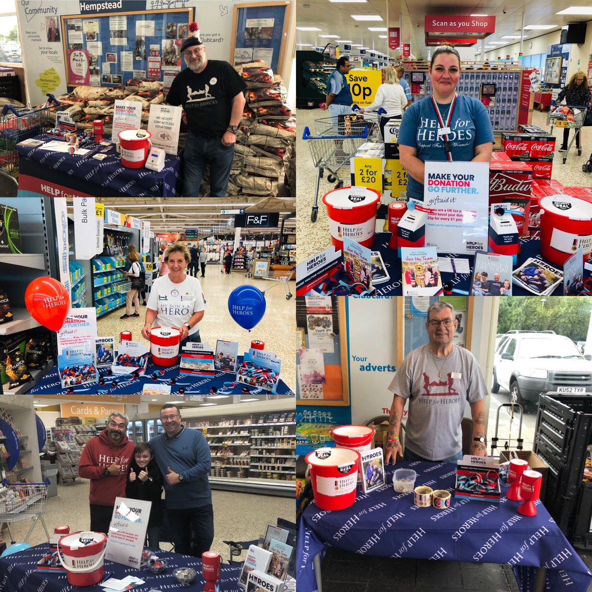 HelpforHeroes's tweet photo. Thank you SO MUCH to every single one of you, our incredible #volunteers who gave up your time this weekend to raise money for our heroes at @Tesco stores across the country & a MASSIVE thank you to Tesco.🙌You should all feel so proud!🥳 #ProudtoSupport @tesconews https://t.co/LnziTI8NdH