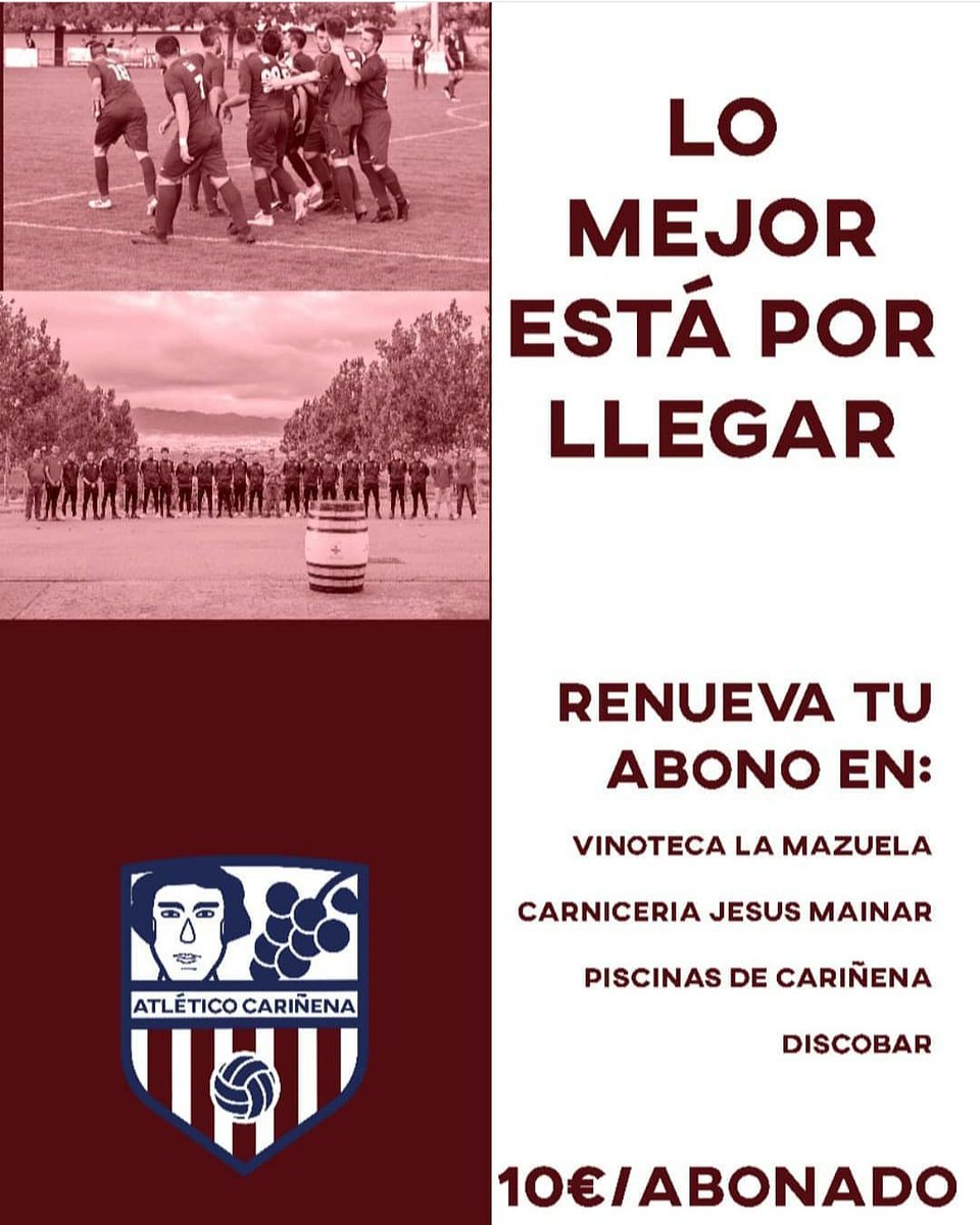 Buenos días atléticos! Os recordamos que tenemos en marcha nuestra campaña de captación de abonados. Si todavía no eres socio y quieres apoyarnos, puedes inscribirte en los establecimientos que aparecen detallados en el cartel.

#TuNosHacesGrande #LoMejorEstaPorLlegar