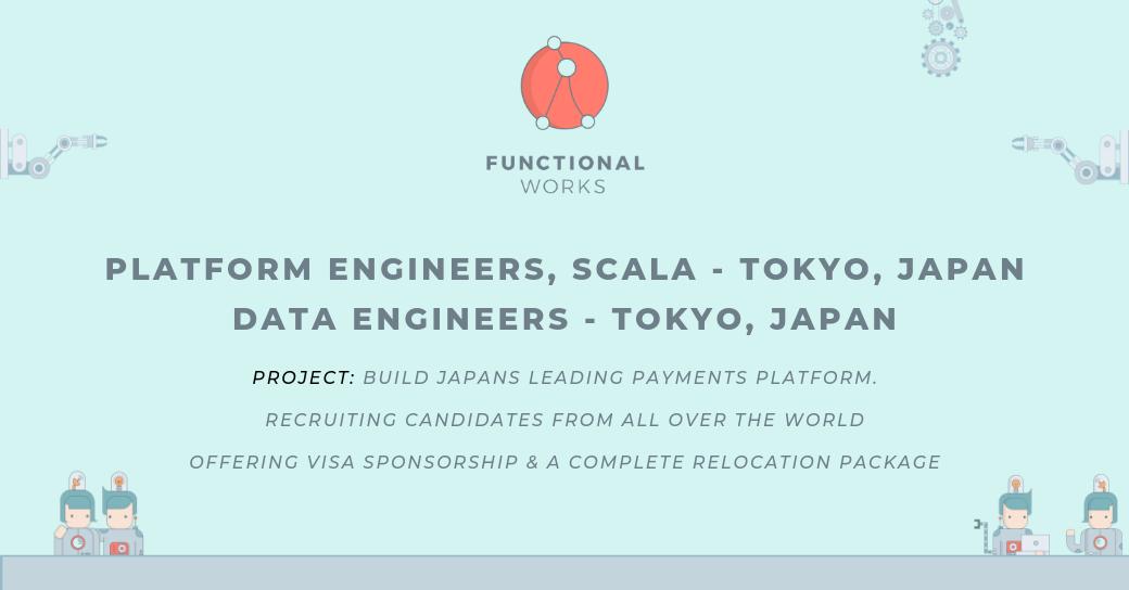 Functionalworks's tweet photo. Scala Lover, have you ever wanted to move to Tokyo?
A leading FinTech company is recruiting Scala Engineers from all over the world - With a full relocation package on offer!
Platform Engineer: https://t.co/KUA6W3YXJG
Data Engineer: https://t.co/ouFnQWkCNc
#WorksHub https://t.co/ip08Z7QUm8