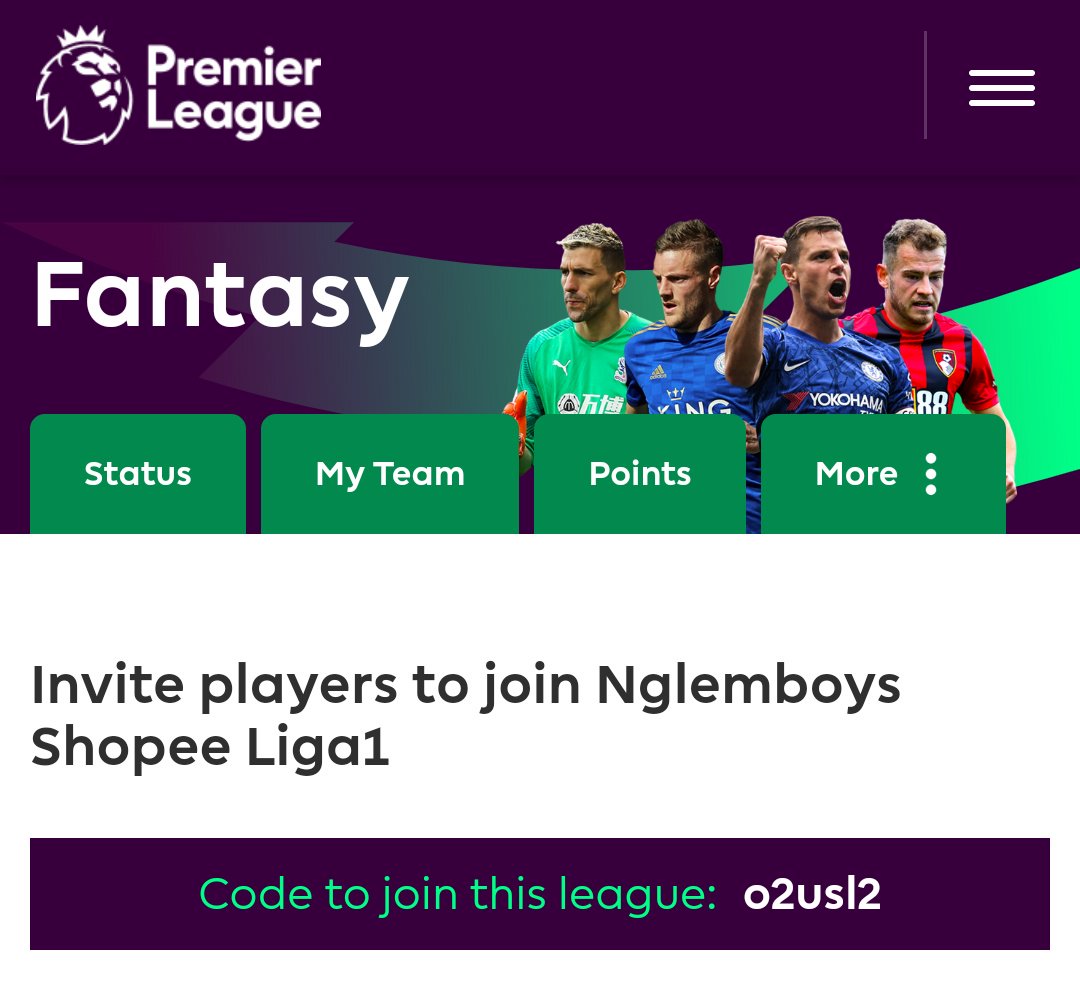 cebebeeee's tweet photo. Yok main FPL, kode join liga 👉 o2usl2
#fplcode #FPLCode #FPL #kodefpl #fantasypremierleague #FantasyPL https://t.co/T70ICSm9nX