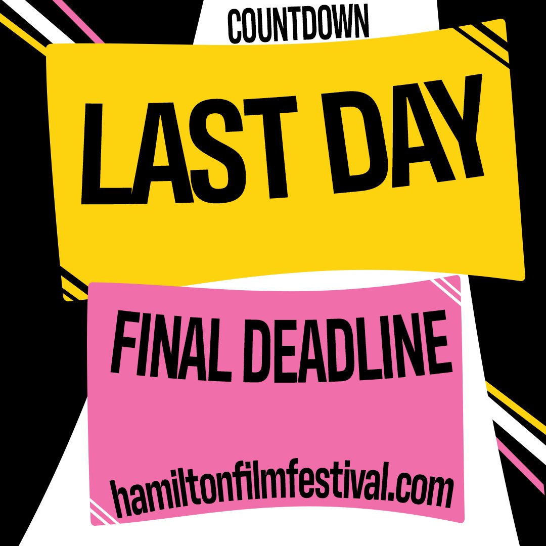 HamiltonFilm's tweet image. LAST DAY TO SUBMIT! At midnight tonight, we are closed for submissions! Please use code 14for14 and share this with your filmmaker friends! filmfreeway.com/HamiltonFilmFe… #FilmFestival #Deadline #IndieFilm  #filmmaker #bestfestivals #top100 #Canada #HamOnt #HamOntFilm #HamFilmFest