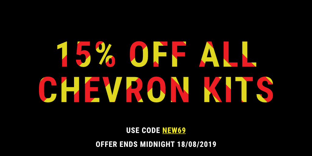 chapter8shop's tweet photo. 🚨🚨Hot Deal Alert🚨🚨
Get 15% off all Chevrons Kits this week only using the promo code NEW69. Hurry offer ends midnight 18/08/19. #chevrons #conspicuity #KeepingYouSafeOnTheRoads https://t.co/gORALuqkFY