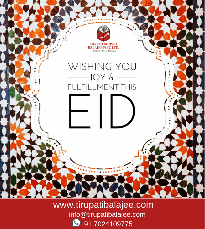 STBFIBC's tweet photo. Wishing you joy &amp; fulfillment this Eid!
#eid #festival #fibc #jumbobags #bigbags #exporter #importer #PPBags #ibc #infrastructure #container #fourloopbags #bags #wovenbags #fibctransportation #PPWovenSacks #WovenSacks #stbfibc #shreetirupatibalajee #india #betterbyeverymeasure https://t.co/6Tu7QDKfrn