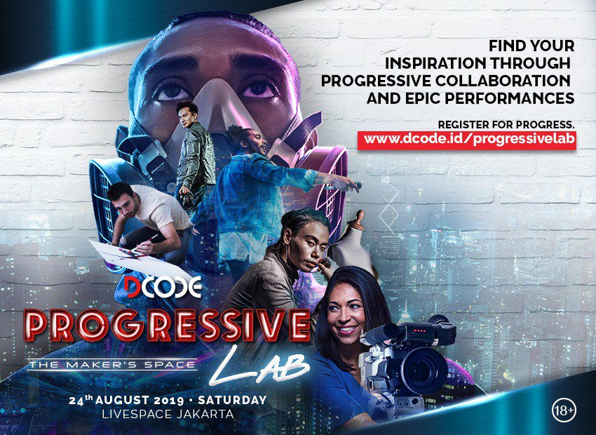SeputarEvent's tweet image. So drop everything and come party with   @dcode_id on Sat, 24th Aug2019 at LIVESPACE Jakarta.

Ready for progress? Grab your spot for free entry on dcode.id/progressivelab… atau klik link di bio @dcode_id ! See you there!

#worldofDCODE
#DCODEProgressiveLab