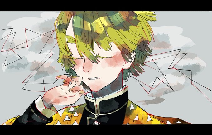 原いさんがTwitterに投稿した我妻善逸(鬼滅の刃)のイラスト。