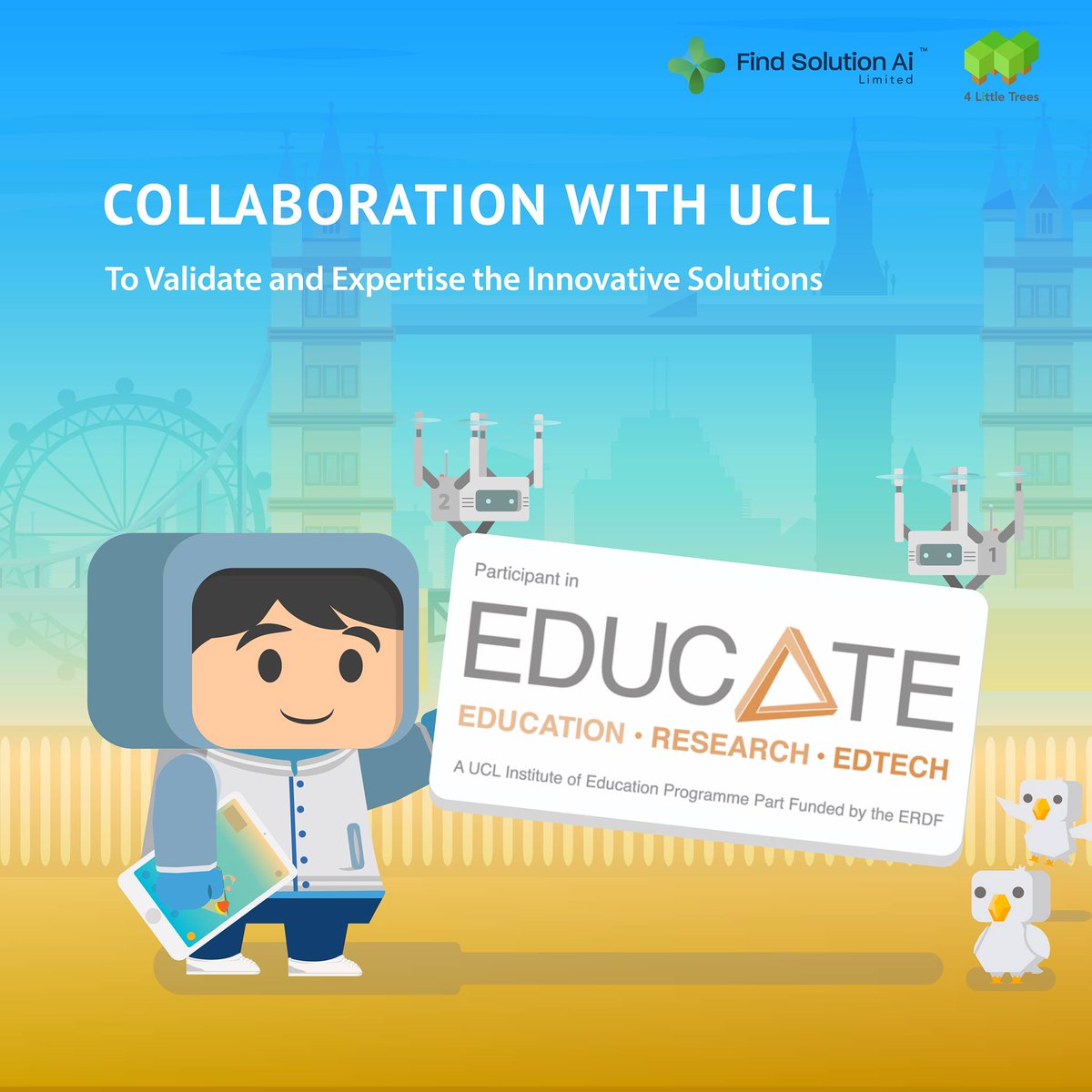 4LittleTrees's tweet photo. 【與英國教育研究機構 UCL合作】
我地最近同全英國最大嘅教育研究機構 - 倫敦大學學院教育研究院合作，進行深入研究並進一步鞏固我地嘅創新方案🇬🇧

#FSAI #4LittleTrees #UCL https://t.co/hTER1ehnS7
