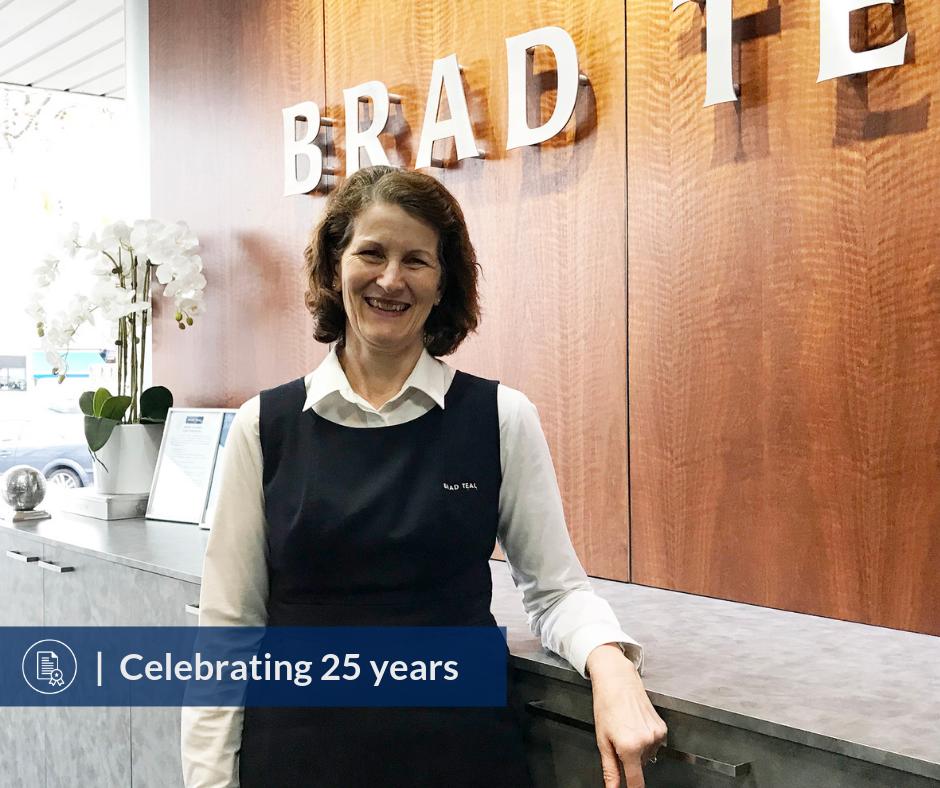 CELEBRATING OUR PEOPLE | Finance Manager, Rhonda Ashton celebrates 25 years with Brad Teal.  Congrats Rhonda!  We appreciate your  kindness, and all the work you do, but most of all, we just appreciate you!