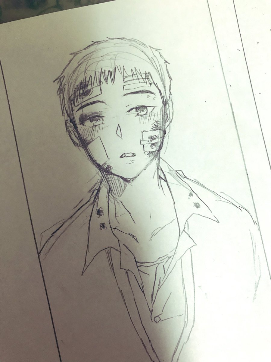 傷だらけってのがどちゃしこです。
これで誘惑してほしいなぁ〜と思ったのでまた帰ってから続き描きます。 