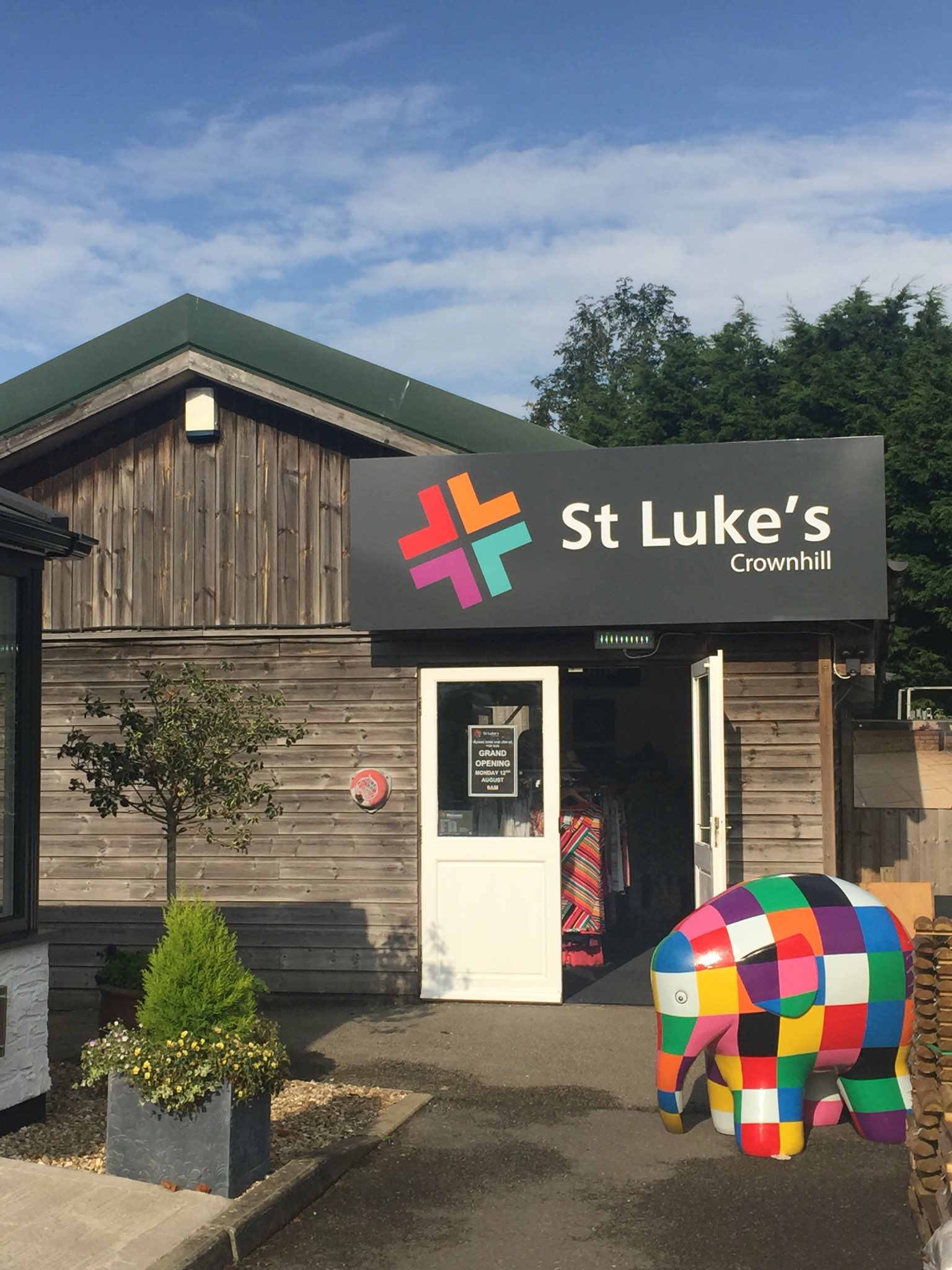 mike dukes on twitter glorious day to launch our new stlukesplymouth shop at plymouth garden centre in crownhill all the usual bargains but in a garden centre location first visitor is a