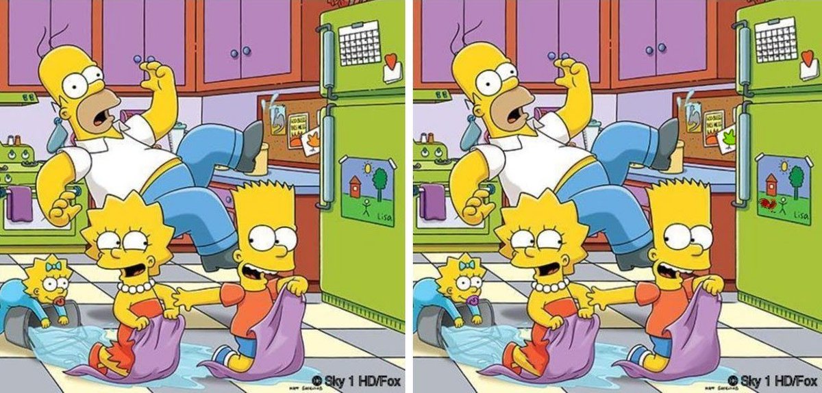 Puzzelen op de maandagochtend:
Zoek de 7 verschillen!
#Simpsons