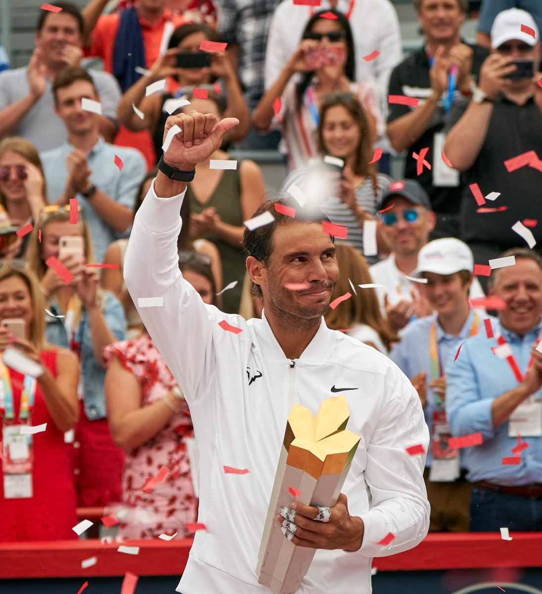 Rafael Nadal after Montreal title... 

💪 83rd career's title
💪 5th #CanadaOpen 
💪 35th Masters 1000 (record) 
💪 3rd title of the season(1 Slam, 2 M1000)
💪 51 finals in Masters 1000 (record)