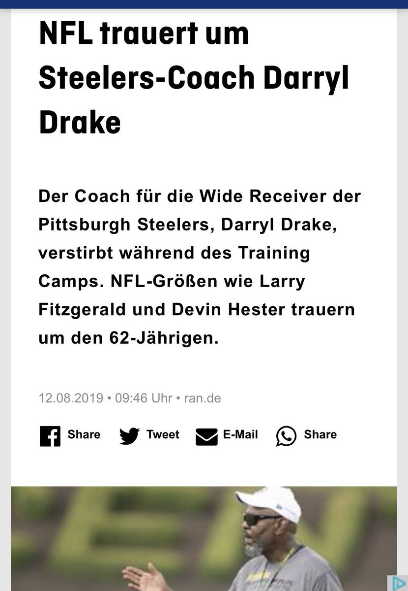 B3astm0deTV's tweet image. RIP #DarrylDrake WR Coach der @steelers my condolences to family, friends and the Steelers team #ranNFL #ranNFLsuechtig