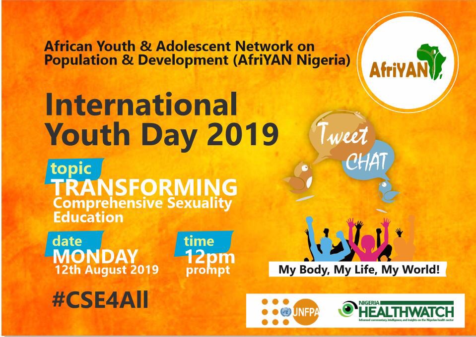 Afriyanng's tweet photo. It’s International Youth Day!! 🙌🏽🙌🏽Young people can change the trajectory &amp; economic fortunes of their countries but it requires intentional investment. Join us for this chat by 12pm to learn from an interesting line up of panelists #YouthDay #IYD2019 #Youth2030 https://t.co/ftILrj1rmq