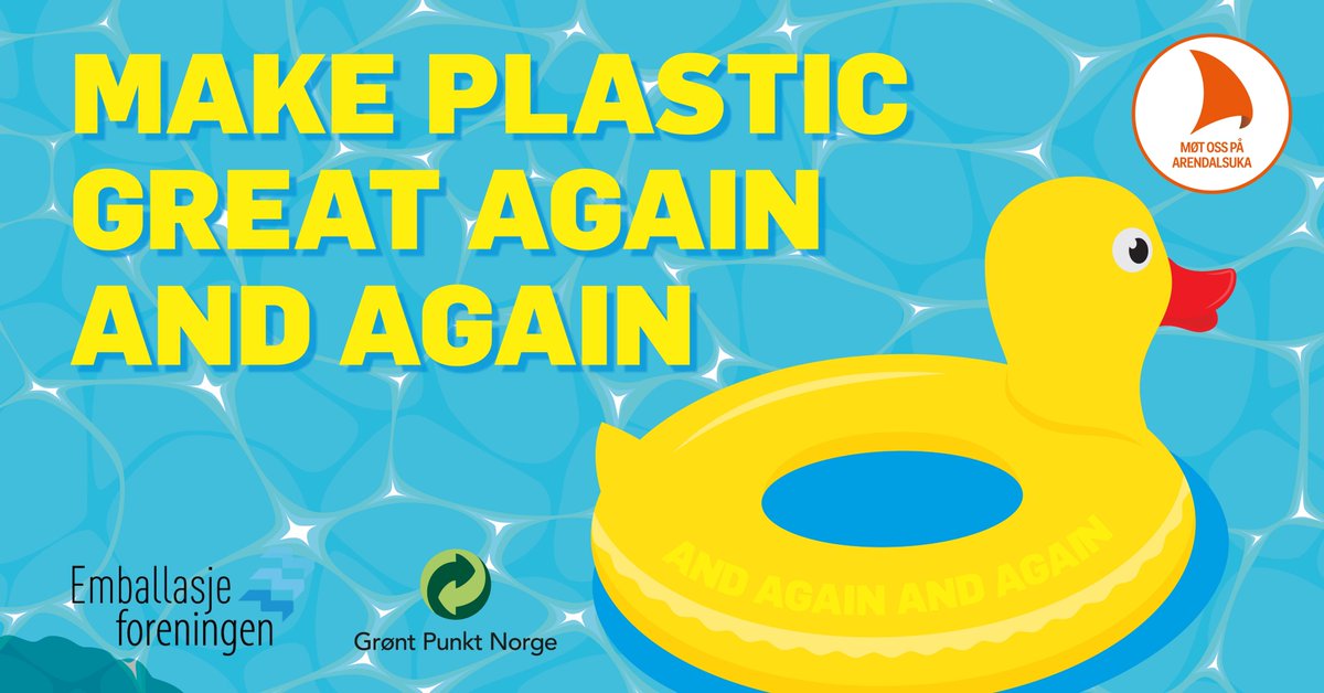 Vi er klare for @arendalsuka! Onsdag klokka 08.00 tar vi debatten «Make plastic great again and again». Er du ikke i Arendal kan du se debatten direkte på Facebook.  bit.ly/2MkjIHB