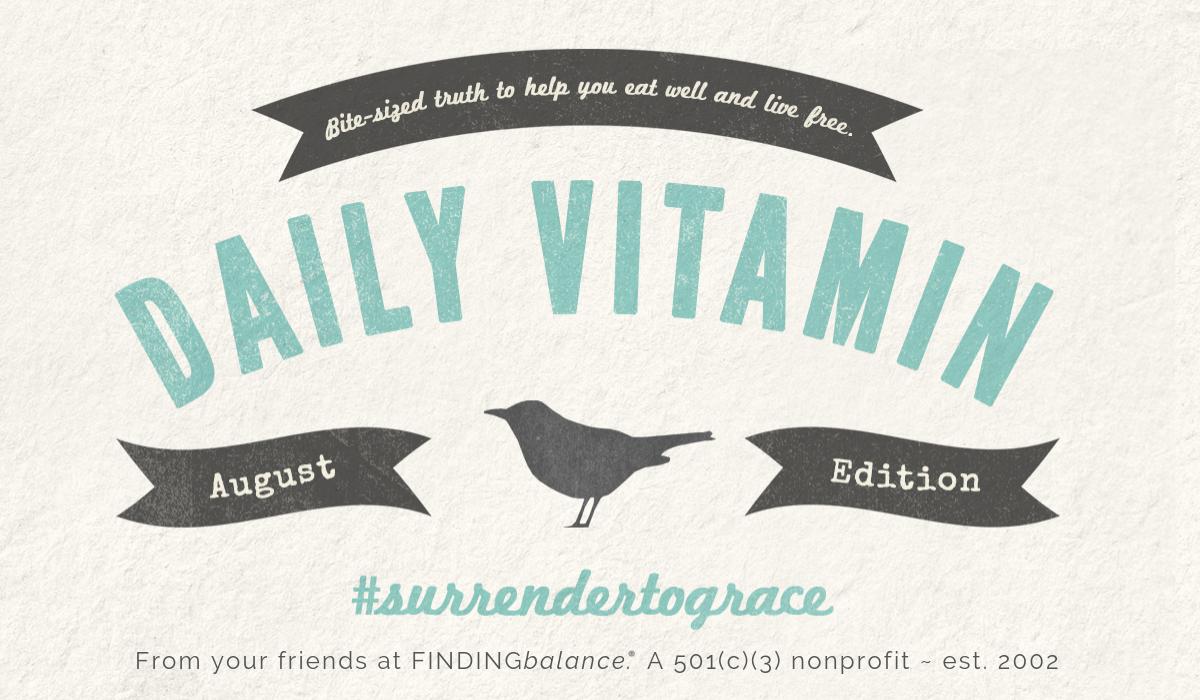 Daily Vitamin: "Surrender Self-Punishment" - mailchi.mp/findingbalance… #edrecovery #selfinjury #selfharm #anorexia #bulimia #healing #christ #faith #grace #surrendertograce