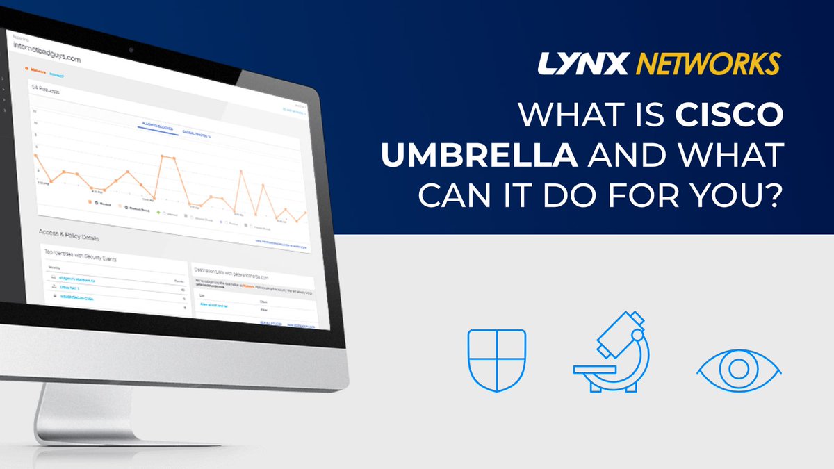 LynxNetworks's tweet photo. Do you protect your remote users? According to the NCSC only 20% of businesses do. Cisco Umbrella is an all-in-one tool to protect your users wherever they are in the world.

https://t.co/w5vKiBrhYm https://t.co/tHDsli4Iju
