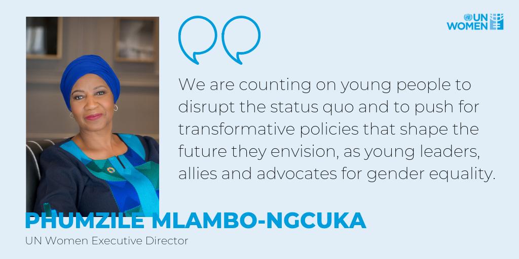 Young people come from uniquely diverse backgrounds and social contexts. Everything from their education to future jobs must reflect their diversity. Read Exec. Dir. @phumzileunwomen’s statement on #YouthDay: unwo.men/LOZS50vt4KT