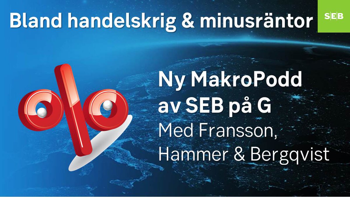 🇸🇪Har räntemarknaden fått solsting? ☀️Vår nya MakroPodd av SEB - finns snart där poddar finns och på SEB:s hemsida sebgroup.com/sv/press/folj-…. Vi summerar handelskriget och ställer frågan: varför gillar investerare tillgångar med negativ avkastning?