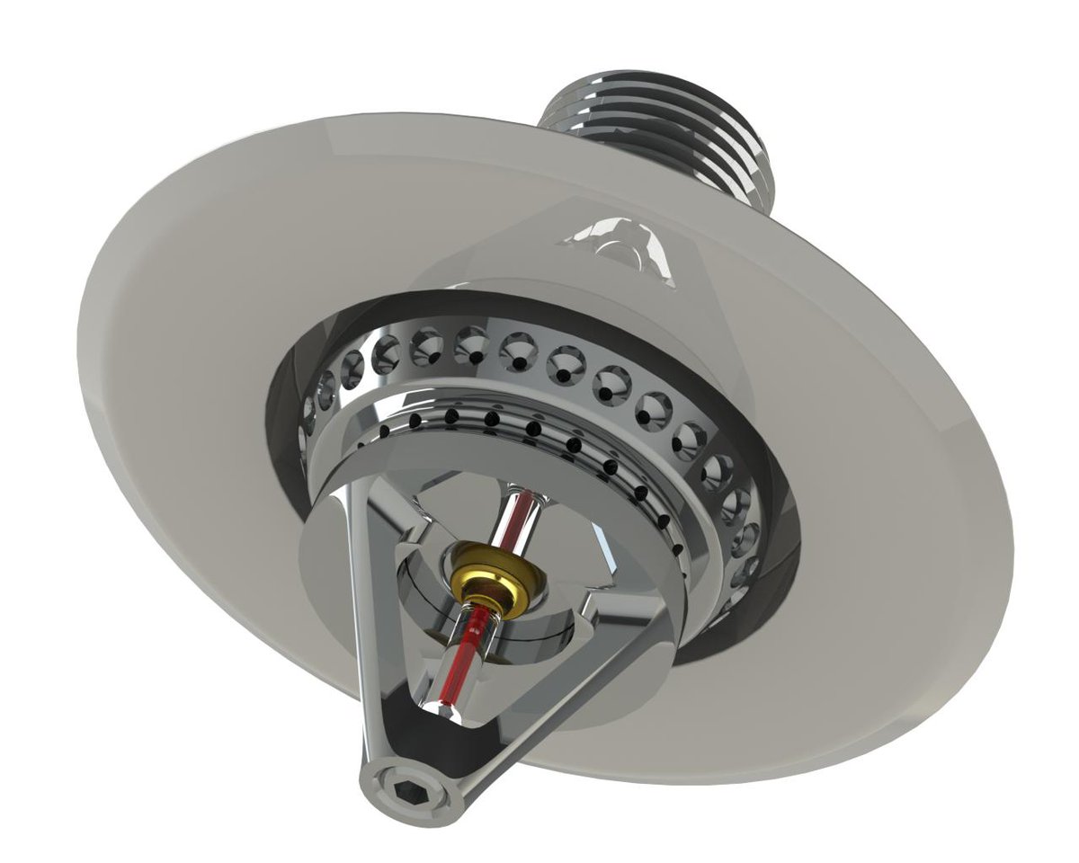 cybahous's tweet photo. What is the red stuff in fire sprinklers?
In some sprinklers, the plug is a small glass bulb full of a glycerine-based liquid designed to expand and shatter when it gets hot. The basic idea is the plug is meant to break and open the sprinkler as soon as a fire breaks out. https://t.co/HvOqz9M89C