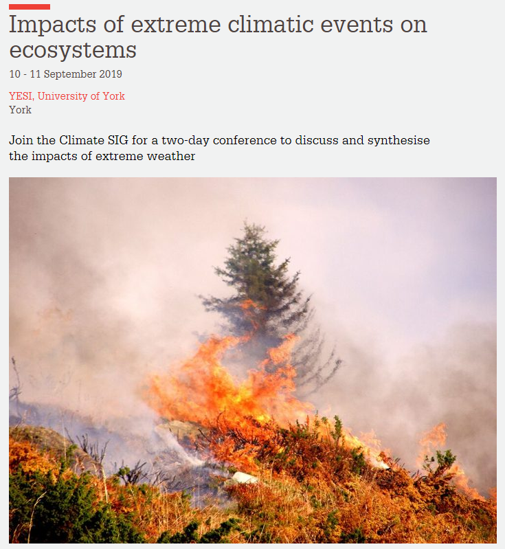 YESIUoY's tweet photo. Join @mike_morecroft from @NaturalEngland at the @BESClimate extreme events conference in September. He will discuss 'Drought and ecosystems: from impacts to adaptation and transformation.' Register: https://t.co/EnNPqy3DFU @JaneHillYork @profSueHartley #YESISupportedProject https://t.co/DJXiOqDx6u