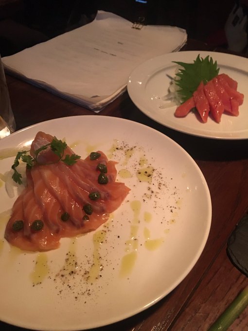 スモークなサーモンで打ち上げます 