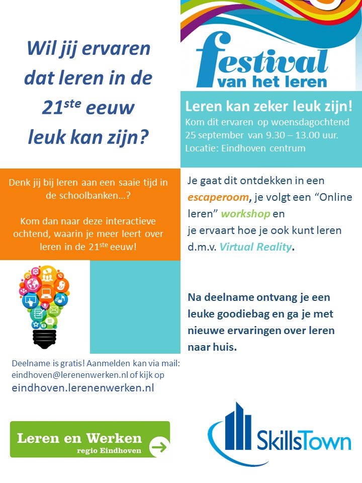 LeerwerkloketZB's tweet photo. Festival van het Leren #levenlangontwikkelen https://t.co/PtasMtMKpi