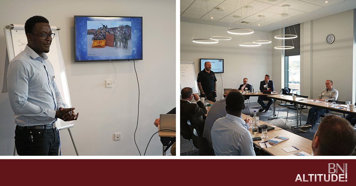 BNI_Altitude's tweet photo. Two great launch pads from Francis from @security_you  and Sean from SLC Electrical last week. This week we’re delighted to welcome Andy Gorman, BNI Director to BNI Altitude. Why not join us too at the Holiday Inn Express in Trafford City at 06:45-09:00am. #BNI #BNITrafford https://t.co/lQutK0ykDz