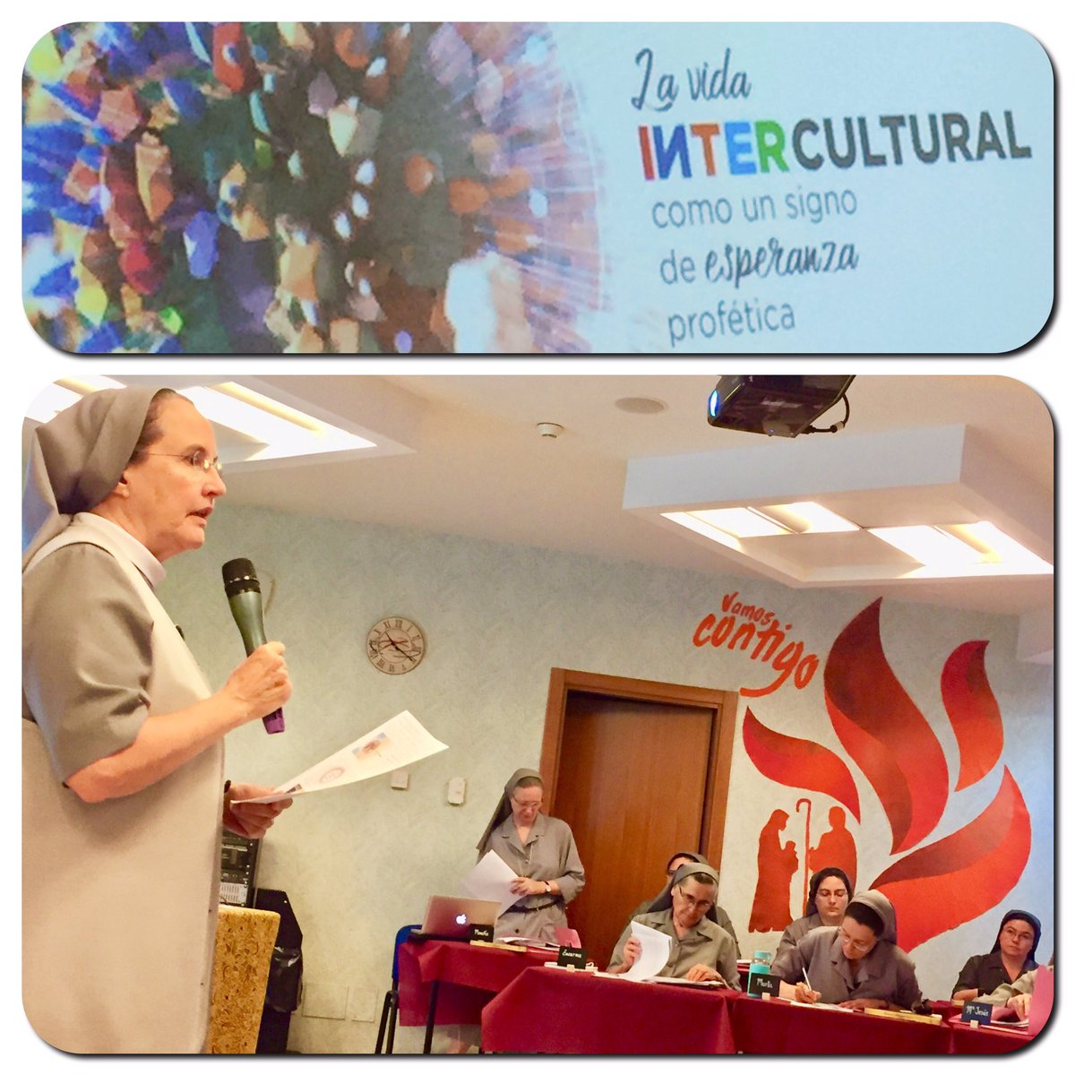 Esta mañana en ntro #XXIICapítuloGeneral Madre <a href="/montsedelpozo/">Montserrat Del Pozo</a> nos hace soñar una vida consagrada intercultural! Nazaret, signo profético en el mundo de hoy! Invitadas a refundar ntro carisma de forma inclusiva en el s.XXI #VamosContigo