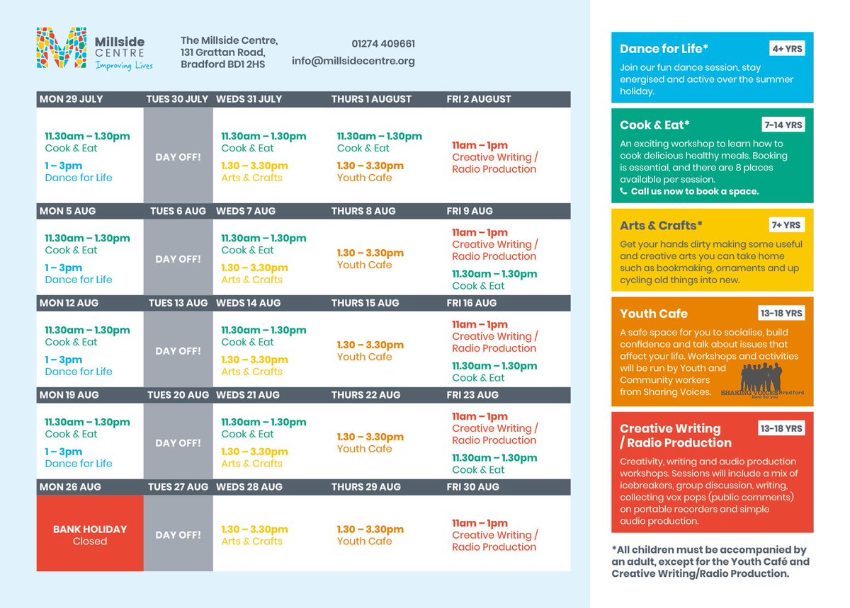 nubianfufu91's tweet photo. Week 3 of the Millside Summer programme is underway today. Lots of amazing activities still on offer. 
Don't miss out!

#MillsideSummerMix https://t.co/FQuvW3Tq33