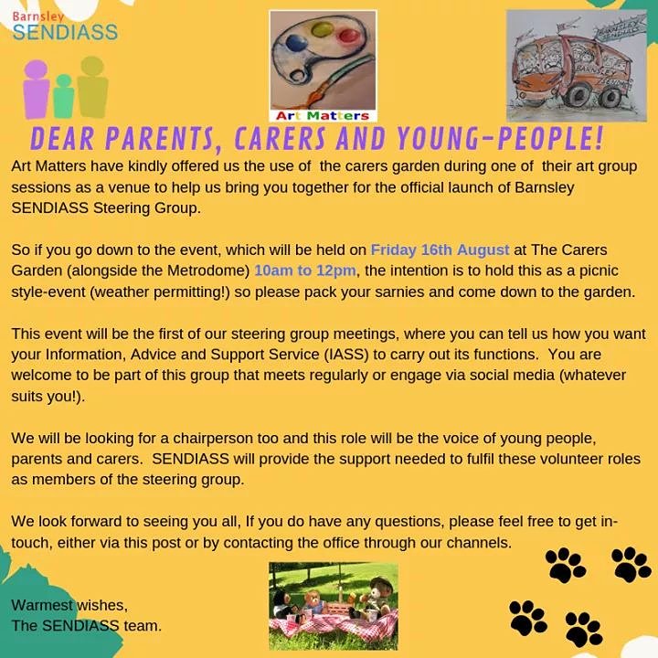 @BnySENDIASS  #steeringgroup #iass #supportandadvice come along and have your say on what you would like to see from Sendiass #parents #carers #barnsleySEND